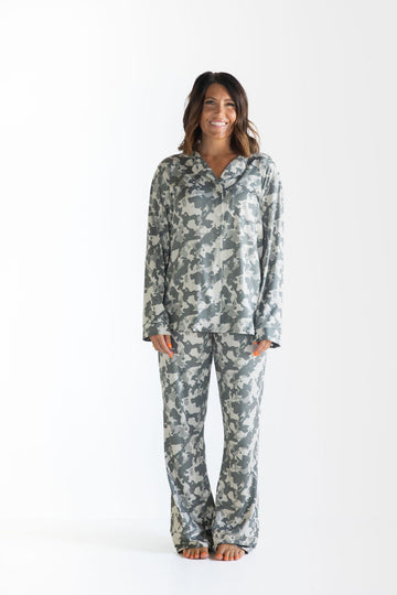 LIGHT CAMO | WOMEN'S BUTTON UP LONG SLEEVE SET