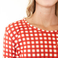 CANDY CANE GINGHAM | WOMEN'S LONG SLEEVE