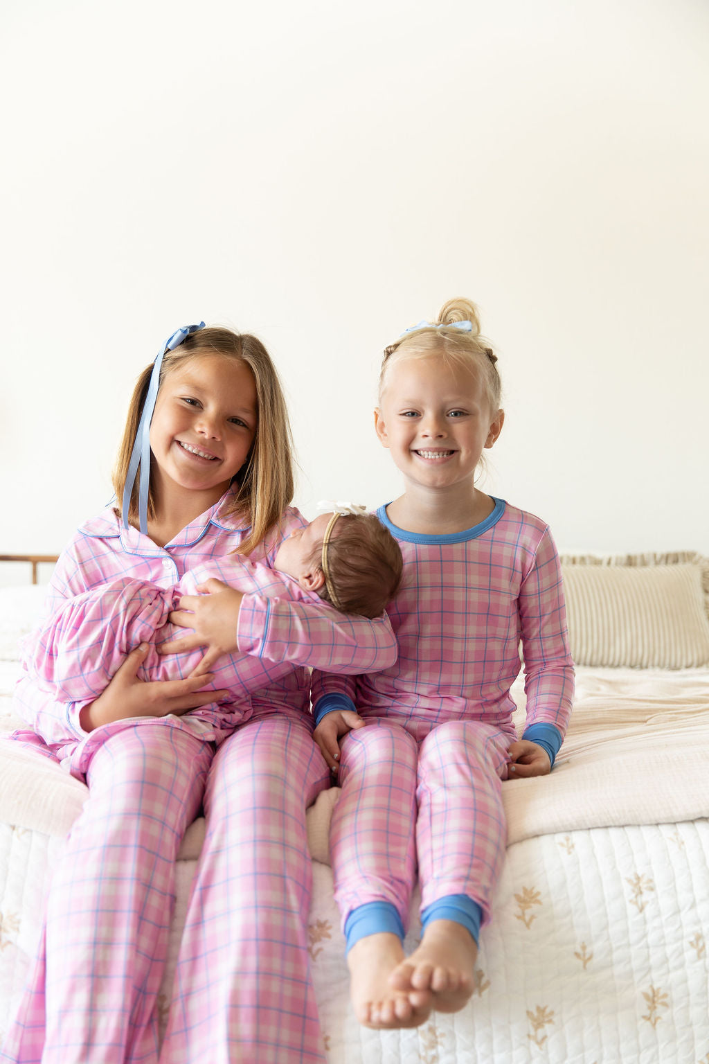 PINK PLAID | GIRLS' BUTTON UP LONG SLEEVE SET