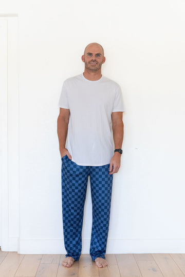 NAVY CHECKER | MEN'S PANTS