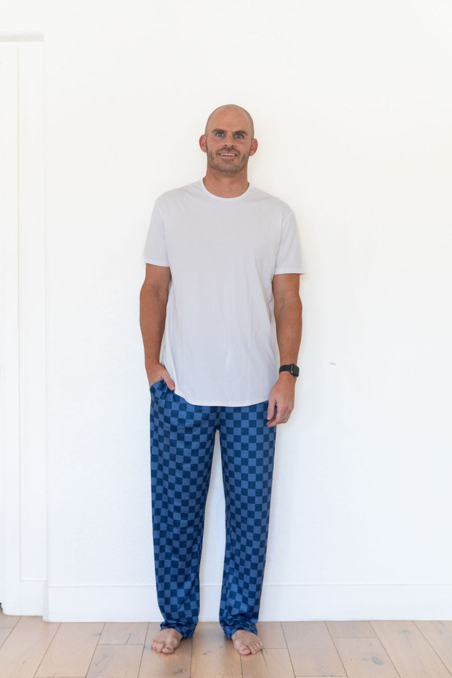 NAVY CHECKER | MEN'S PANTS