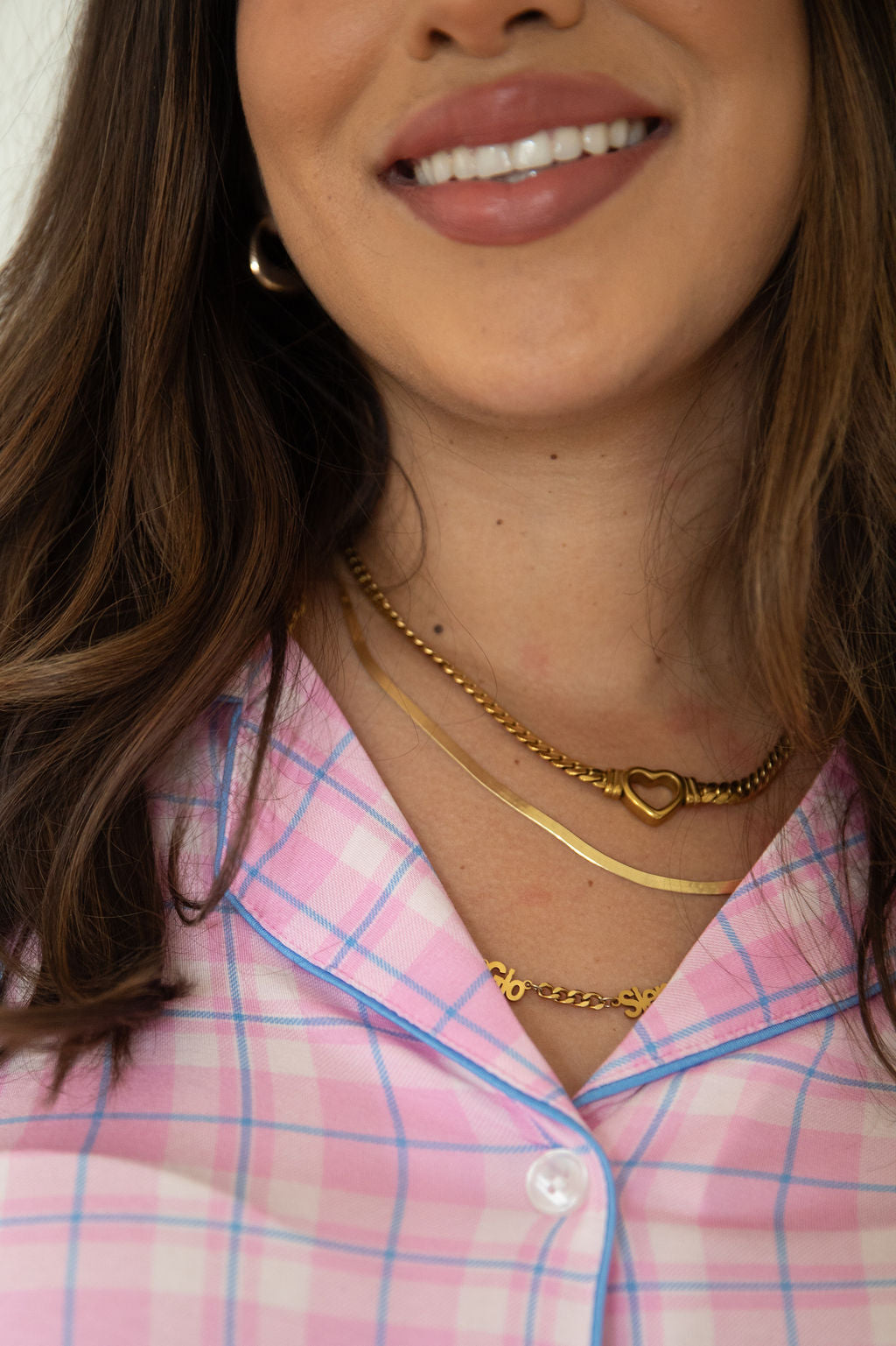 PINK PLAID | WOMEN'S BUTTON UP LONG SLEEVE SET
