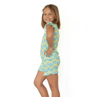 TEAL SHELLS | RUFFLE SHORT SET