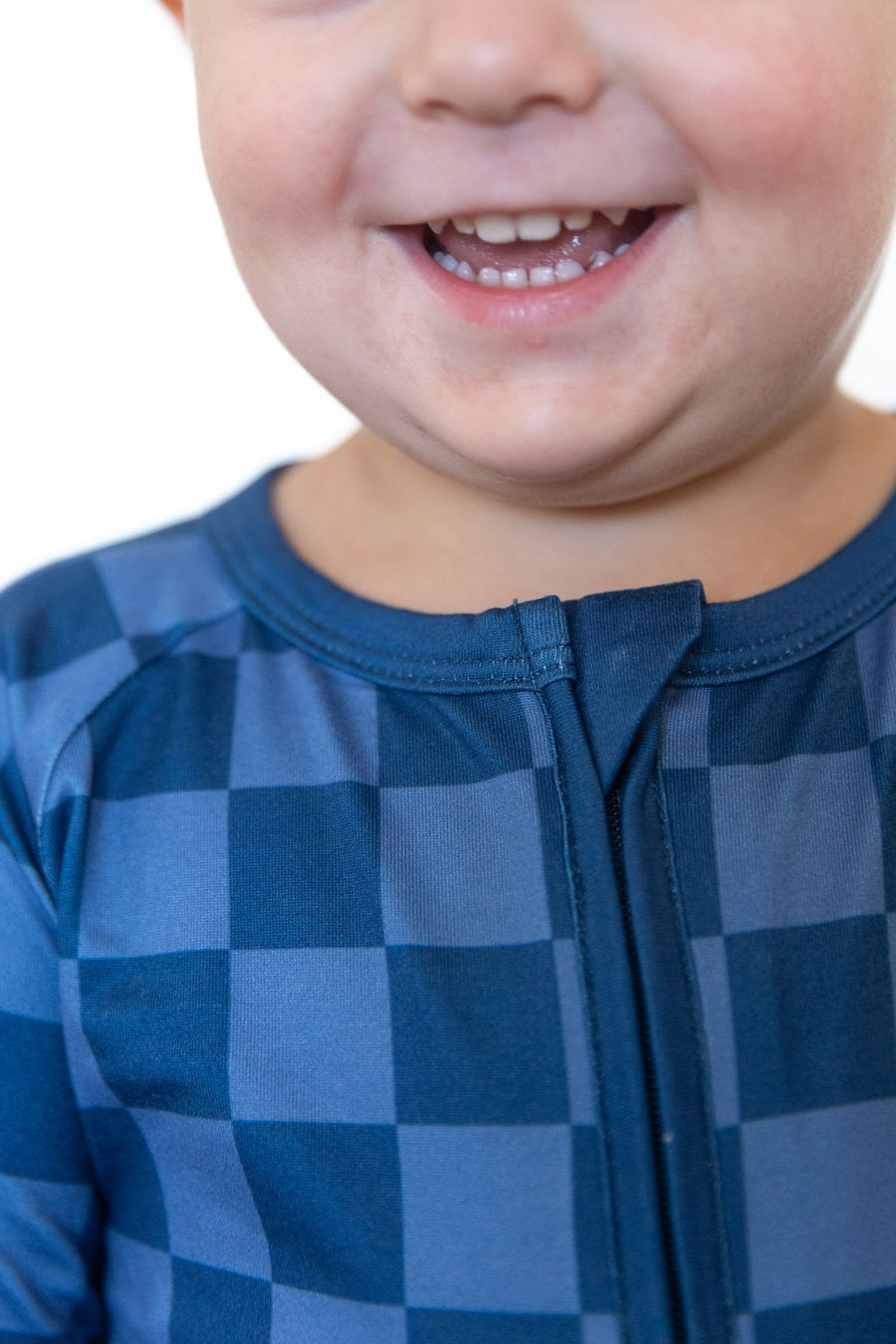 NAVY CHECKER | ZIPPER ONE PIECE