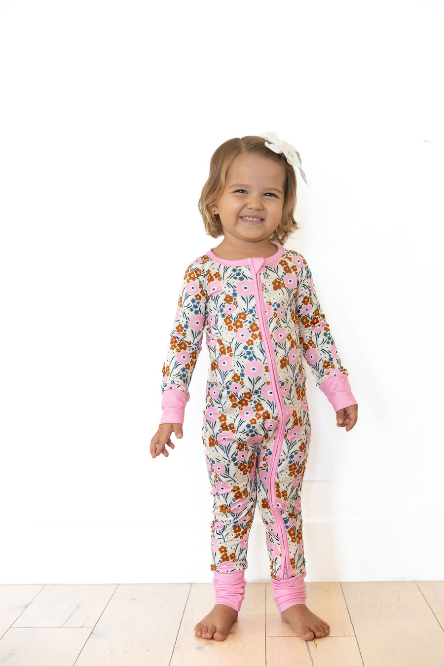 PINK FALL FLORAL | ZIPPER ONE PIECE