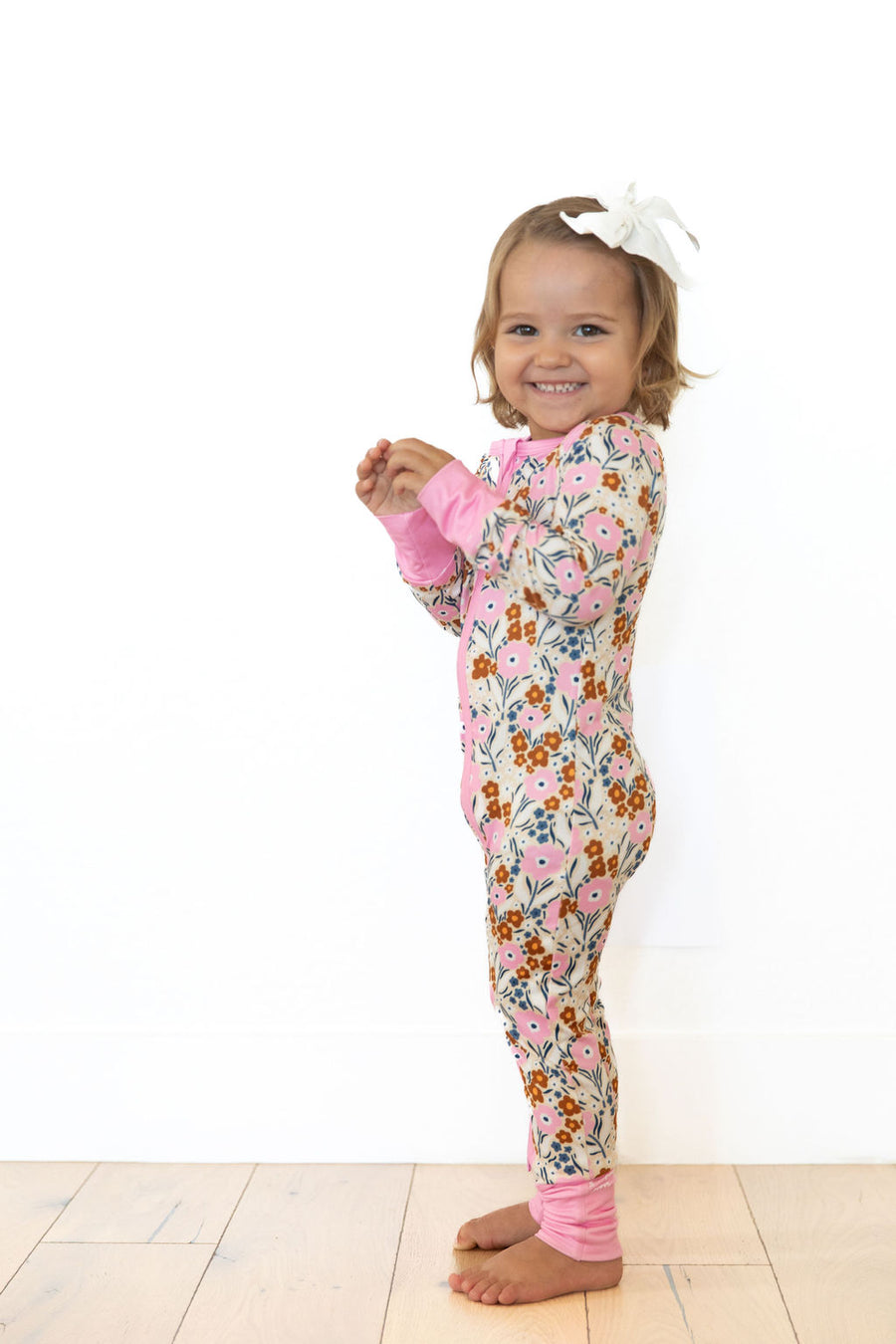 PINK FALL FLORAL | ZIPPER ONE PIECE