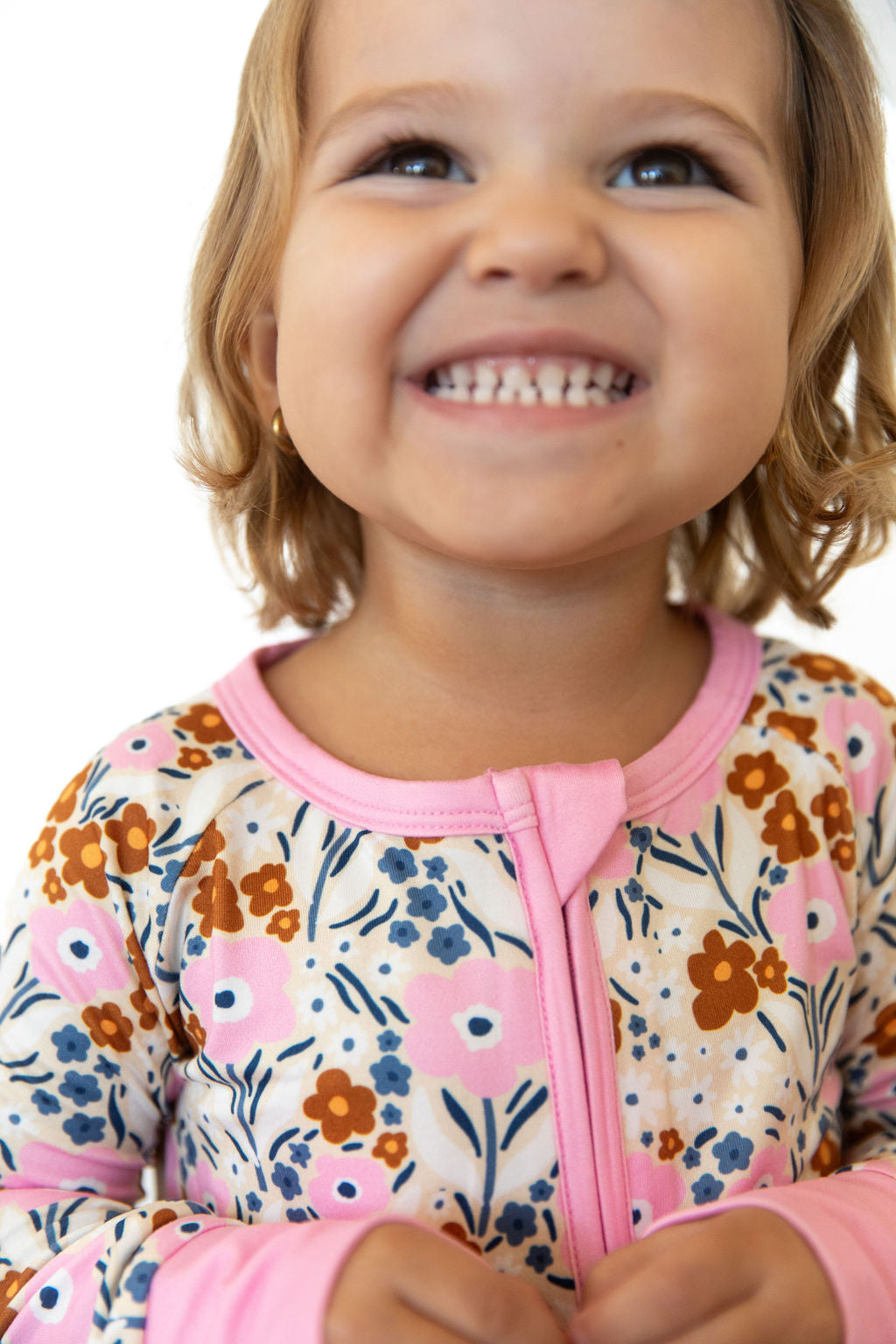 PINK FALL FLORAL | ZIPPER ONE PIECE