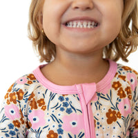 PINK FALL FLORAL | ZIPPER ONE PIECE