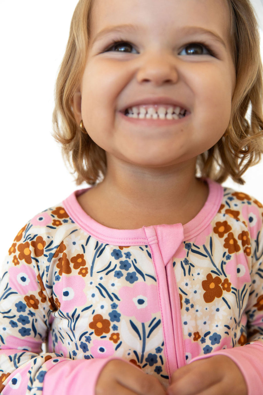 PINK FALL FLORAL | ZIPPER ONE PIECE