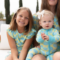 TEAL SHELLS | RUFFLE SHORT SET