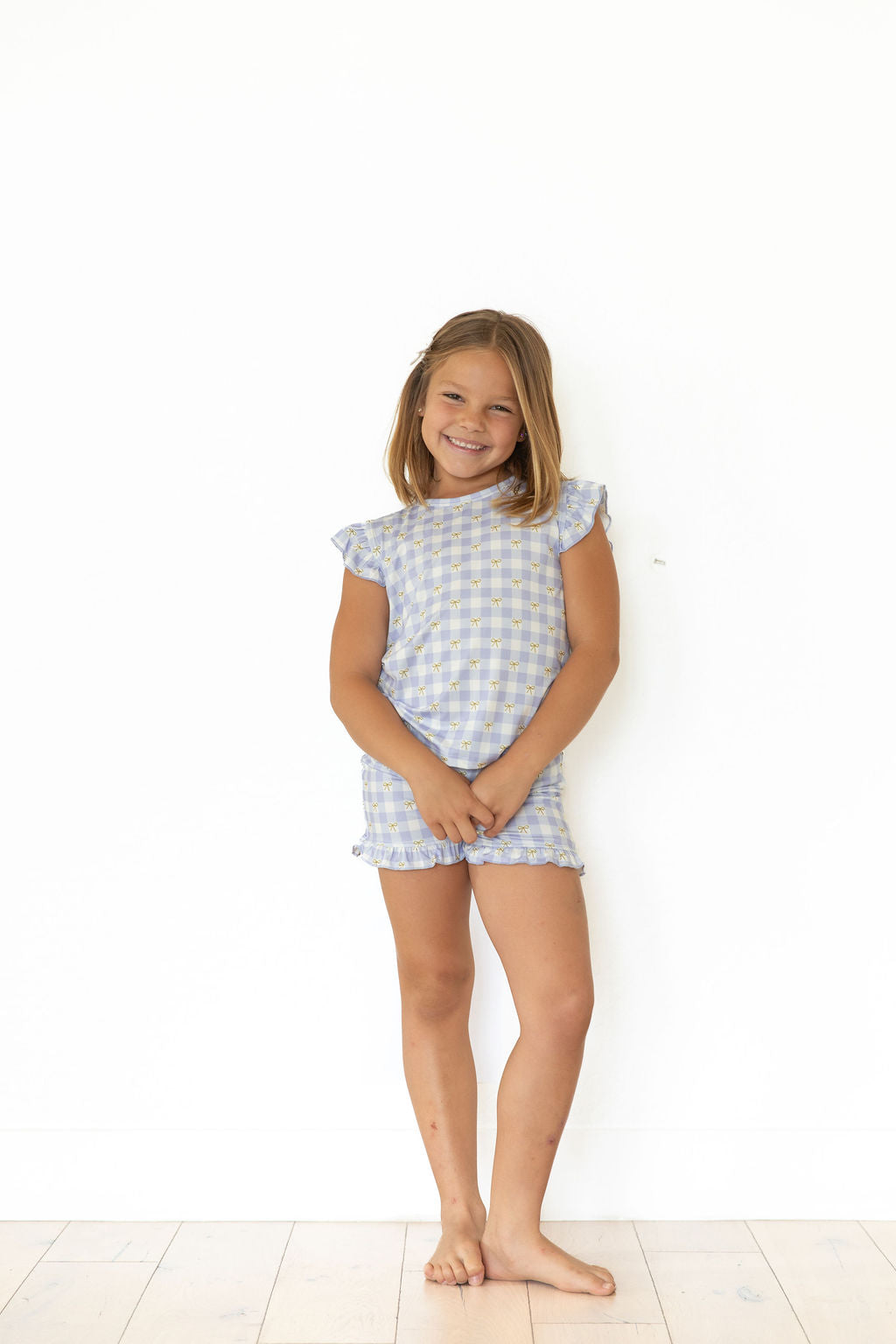 GINGHAM BOWS | RUFFLE SHORT SET