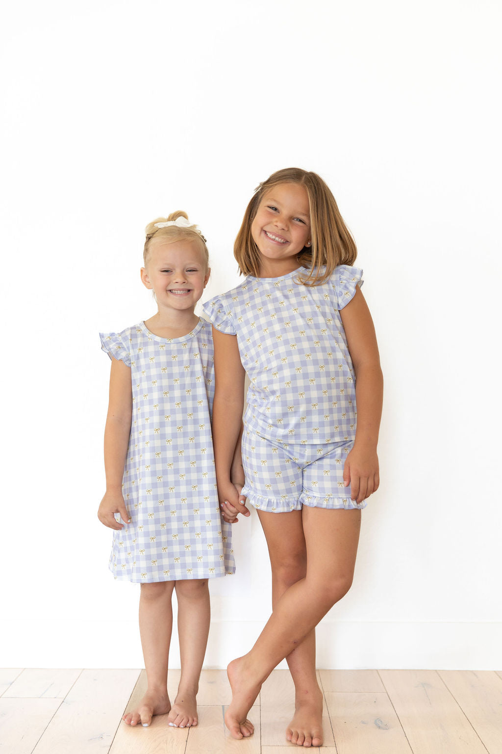 GINGHAM BOWS | RUFFLE SHORT SET