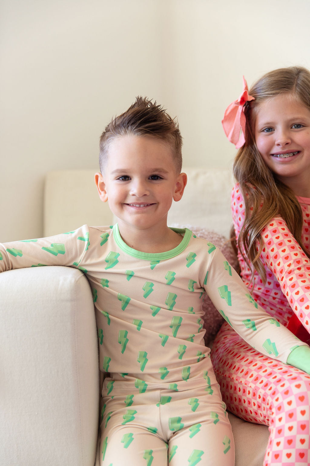 GREEN LIGHTNING BOLTS LONG SLEEVE COZYS