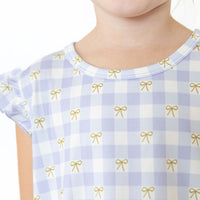 GINGHAM BOWS | RUFFLE SLEEVE DRESS