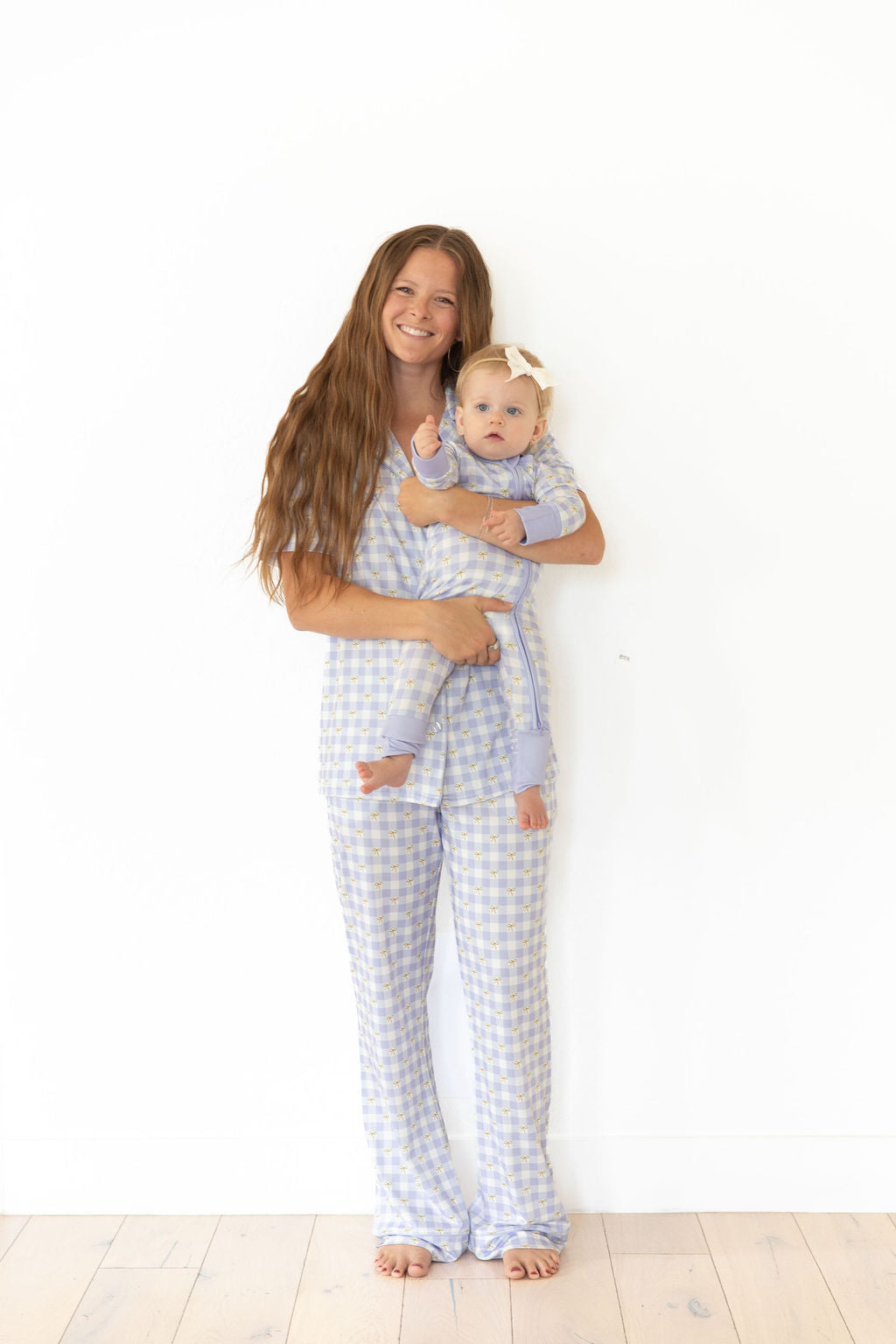 GINGHAM BOWS | WOMEN'S BUTTON UP SHORT SLEEVE SET