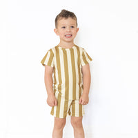 OLIVE STRIPE | SHORT SET