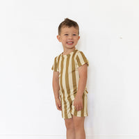 OLIVE STRIPE | SHORT SET