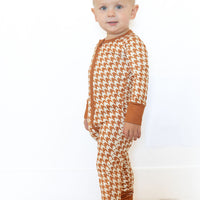 RUST HOUNDSTOOTH | ZIPPER ONE PIECE