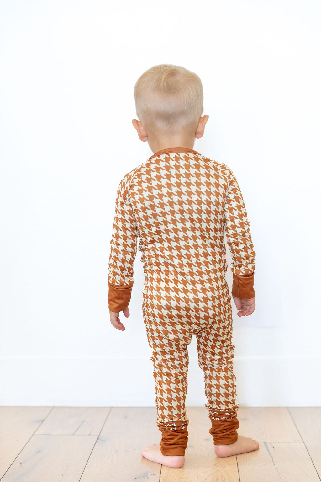 RUST HOUNDSTOOTH | ZIPPER ONE PIECE