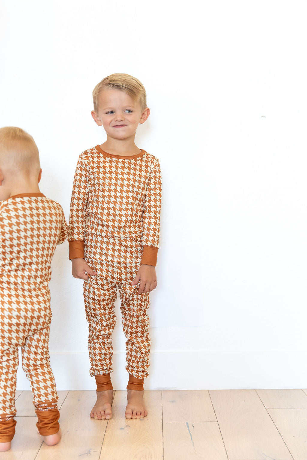 RUST HOUNDSTOOTH | ZIPPER ONE PIECE