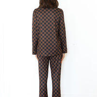 BLACK + BROWN CHECKER | WOMEN'S BUTTON UP LONG SLEEVE SET