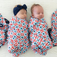 MINI CHECKERED STARS | SWADDLE