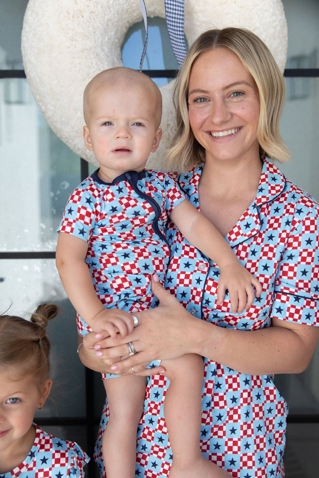 MINI CHECKERED STARS | SHORT ZIPPER ONE PIECE