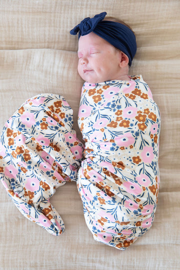 PINK FALL FLORAL | SWADDLE