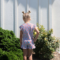 MINI CHECKERED STARS | RUFFLE SHORT SET