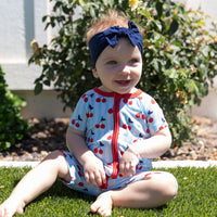 CHERRY STRIPES | SHORT ZIPPER ONE PIECE