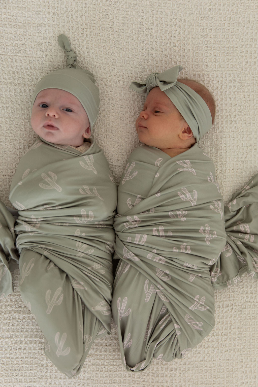 GREEN + TAN CACTUS | SWADDLE