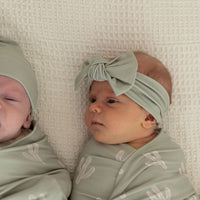 GREEN + LIGHT PINK CACTUS | SWADDLE