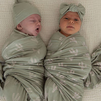 GREEN + TAN CACTUS | SWADDLE