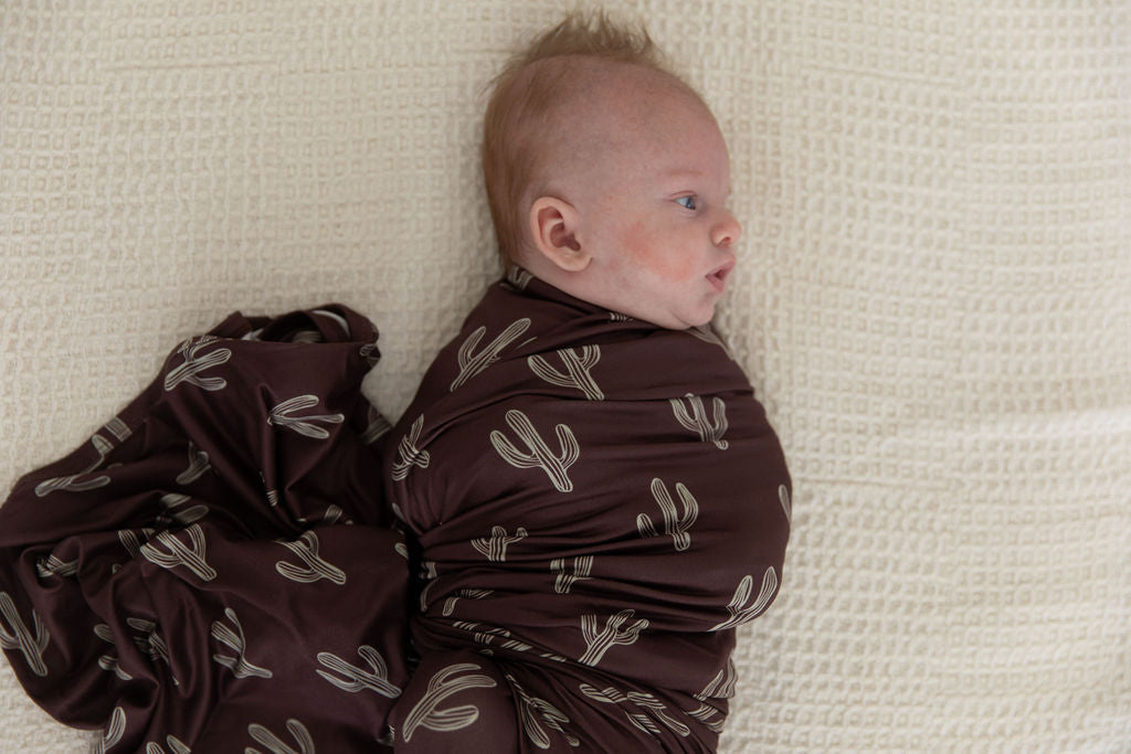 BROWN + GREEN CACTUS | SWADDLE