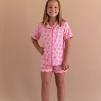 CACTUS PALM | GIRLS' BUTTON UP SHORT SLEEVE + SHORTS SET