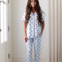 USA BOWS | NEW* WOMEN'S BUTTON UP SHORT SLEEVE SET