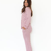 BERRY POLKA DOTS | WOMEN'S BUTTON UP LONG SLEEVE SET