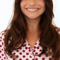 BERRY POLKA DOTS | WOMEN'S BUTTON UP LONG SLEEVE SET