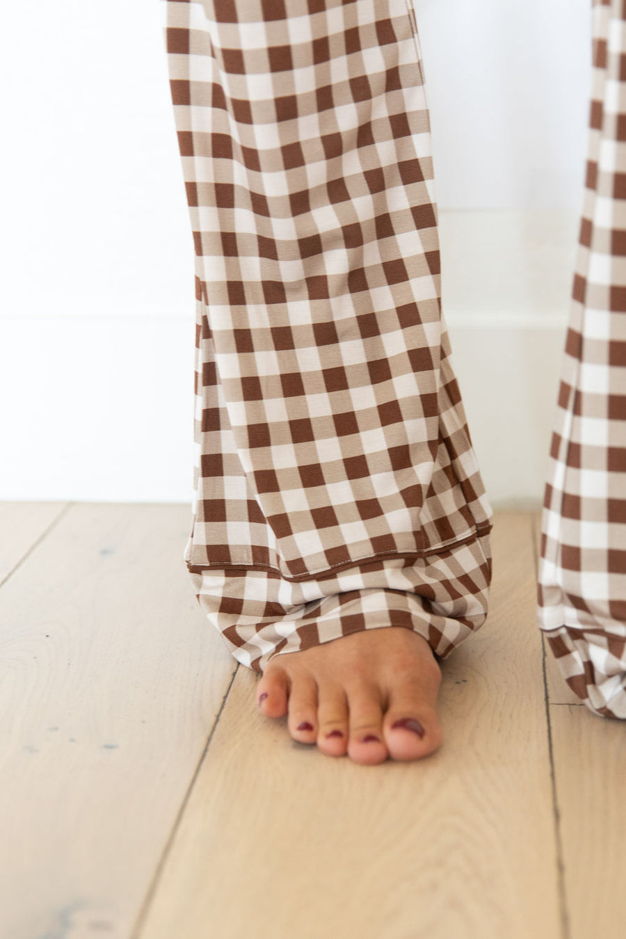 BROWN GINGHAM | WOMEN'S BUTTON UP LONG SLEEVE SET