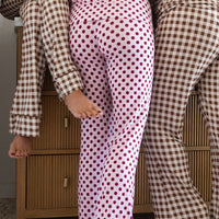 BERRY POLKA DOTS | WOMEN'S BUTTON UP LONG SLEEVE SET