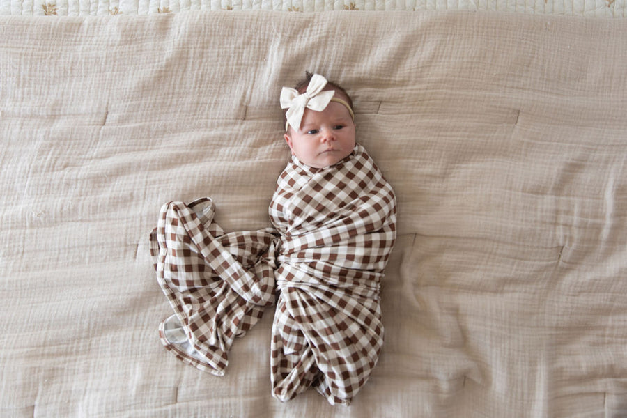 BROWN GINGHAM | SWADDLE