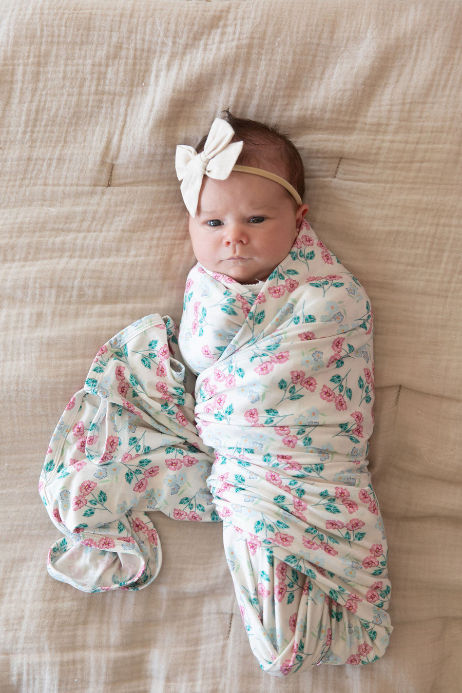 PINK + BLUE FLORAL | SWADDLE