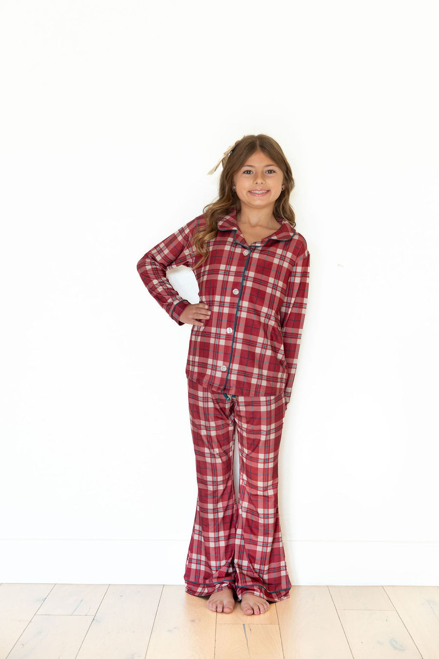 HOLIDAY PLAID | GIRLS' BUTTON UP LONG SLEEVE SET