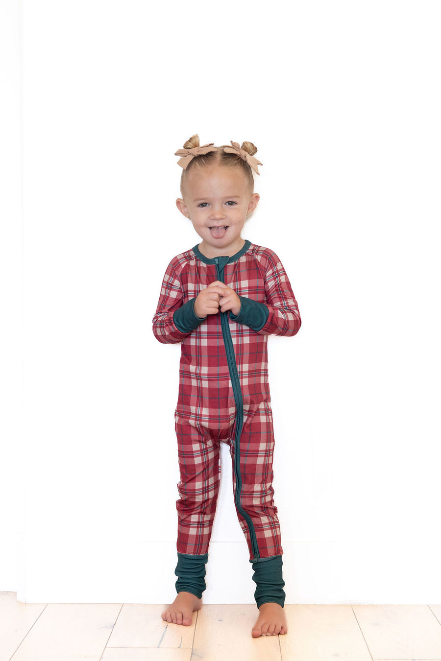 HOLIDAY PLAID | ZIPPER ONE PIECE