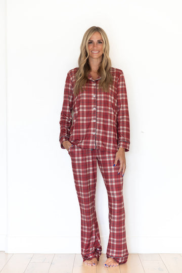 HOLIDAY PLAID | WOMEN'S BUTTON UP LONG SLEEVE SET