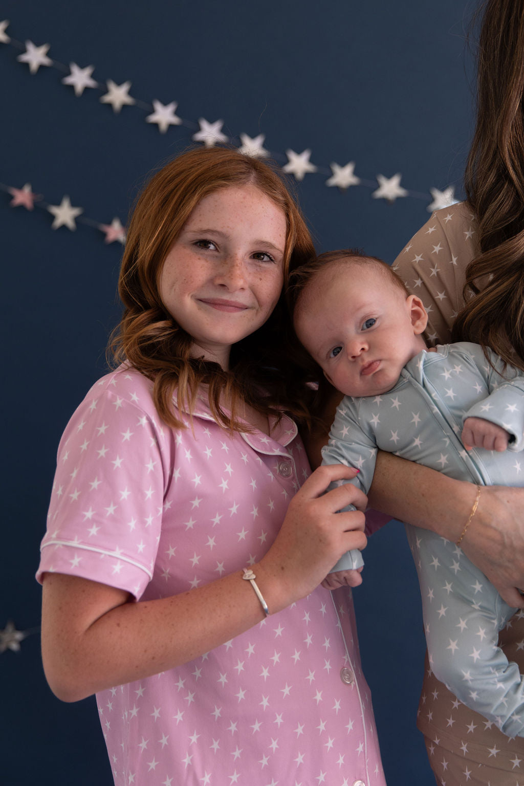 PINK STARS | GIRLS' BUTTON UP SHORT SLEEVE + SHORTS SET
