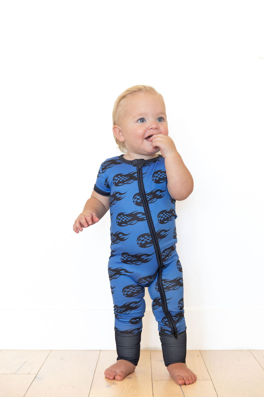 CHECKERED FLAMES | ZIPPER ONE PIECE