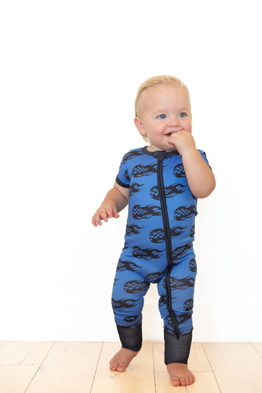 CHECKERED FLAMES | ZIPPER ONE PIECE