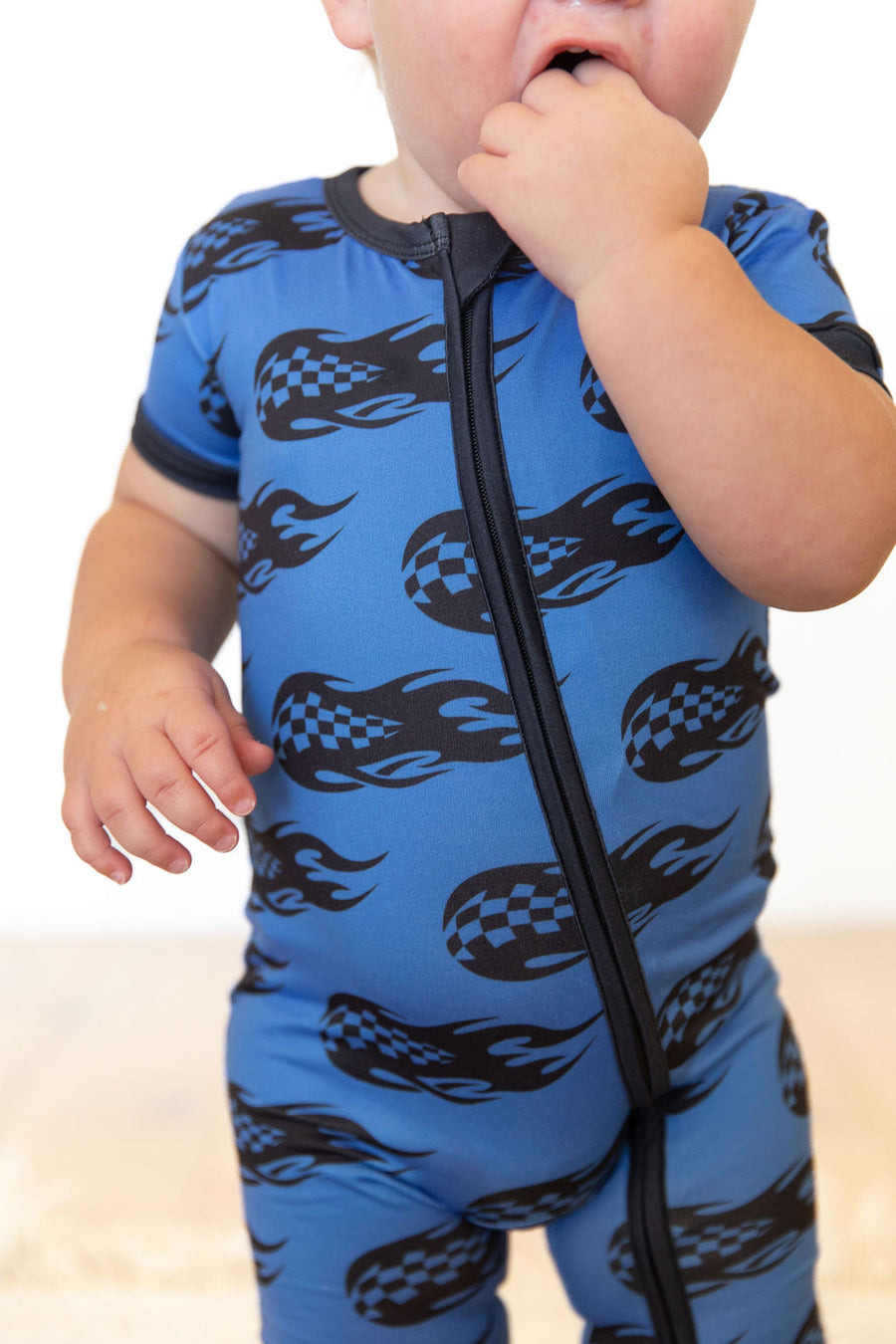 CHECKERED FLAMES | ZIPPER ONE PIECE