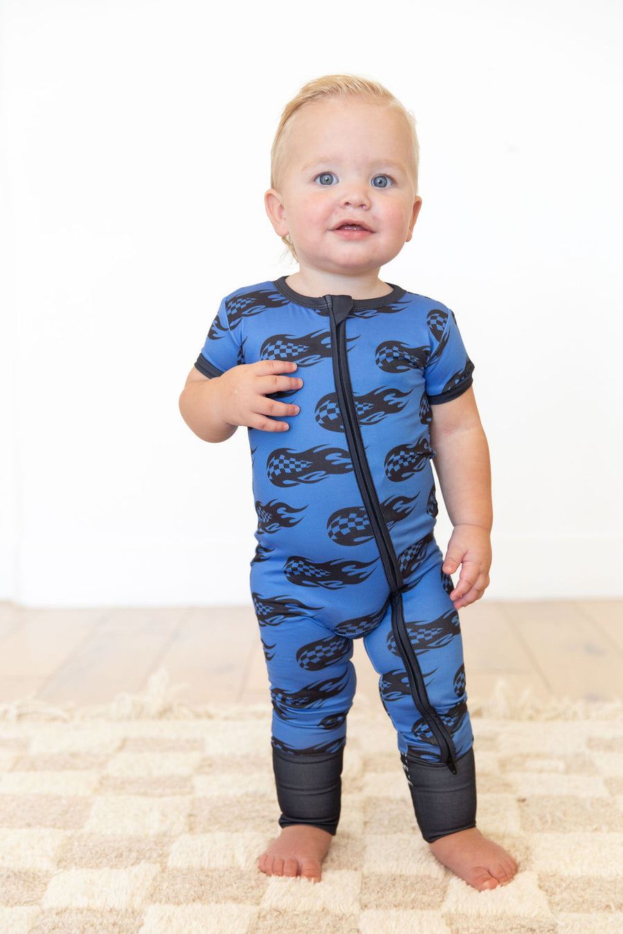 CHECKERED FLAMES | ZIPPER ONE PIECE